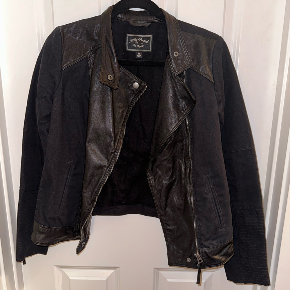 Luck Brand Black Leather Biker Jacket